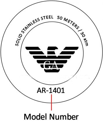 Se her hvordan du finder model nummeret på dit Armani ur